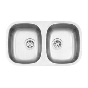 Cuba De Embutir Tramontina Isis 2c 34 Bl Em Aço Inox Acetinado 77x45 Cm Com Válvula
