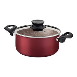 Caçarola Tramontina Paris Em Alumínio Antiaderente Vermelho Com Tampa 26 Cm 6,3 L