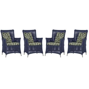 4 Poltronas Igapó Alumínio Pintura Fendi Corda Náutica E5 Azul