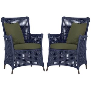 Poltronas Igapó Alumínio Pintura Marrom Corda Náutica E13 Azul