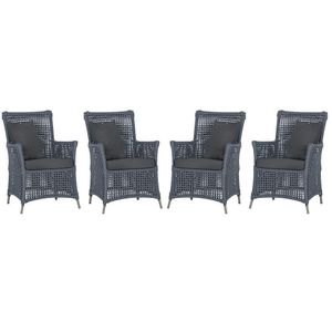 4 Poltronas Igapó Alumínio Pintura Fendi Corda Náutica E11 Prata