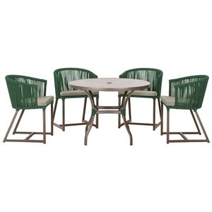 Mesa Com 4 Cadeiras E Noronha Estofado 8 Trama Original Verde