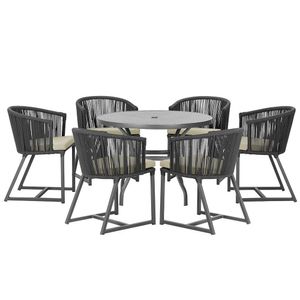 Mesa E 6 Cadeiras E Noronha Preto E7 Trama Original Preto