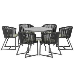 Mesa E 6 Cadeiras E Noronha Preto E5 Trama Original Preto