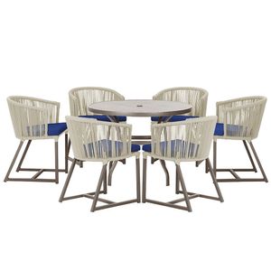 Mesa E 6 Cadeiras Jantar Noronha Marrom E10 Trama Original Rami