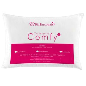 Travesseiro Comfy Suporte Médio Fibra Siliconizada 500 Gramas 70cm X 50cm 1 Unidade