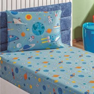 Jogo De Lençol Solteiro Bouti Kids Infantil Estampado 2 Peças Astronauta