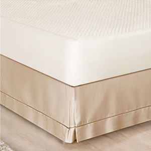 Saia Para Cama Box Solteiro Ponto Palito Cáqui