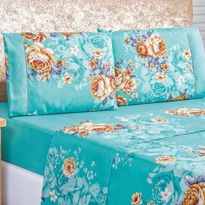 Jogo De Lençol Solteiro 200 Fios Estampado 3 Peças Naturalle Jasmine
