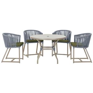 Mesa Com 4 Cadeiras E Noronha Estofado 13 Trama Original Prata