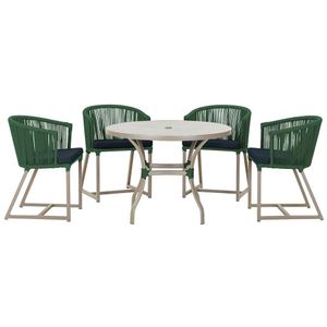 Mesa Com 4 Cadeiras E Noronha Estofado 12 Trama Original Verde