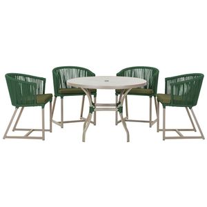 Mesa Com 4 Cadeiras E Noronha Estofado 13 Trama Original Verde