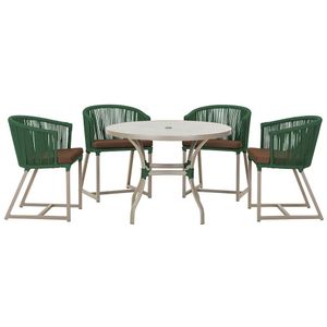 Mesa Com 4 Cadeiras E Noronha Estofado 9 Trama Original Verde