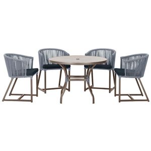 Mesa Com 4 Cadeiras E Noronha Estofado 12 Trama Original Prata