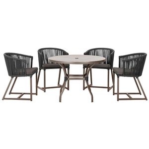 Mesa Com 4 Cadeiras E Noronha Estofado 11 Trama Original Preto