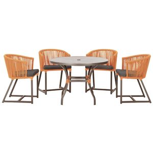 Mesa Com 4 Cadeiras E Noronha Estofado 11 Trama Original Terra Cota