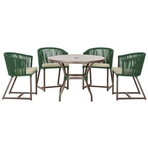 Mesa Com 4 Cadeiras E Noronha Estofado 7 Trama Original Verde