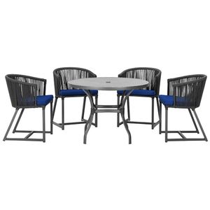 Mesa Com 4 Cadeiras E Noronha Estofado 10 Trama Original Preto