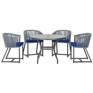 Mesa Com 4 Cadeiras E Noronha Estofado 10 Trama Original Prata