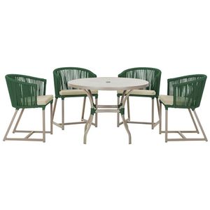 Mesa Com 4 Cadeiras E Noronha Estofado 7 Trama Original Verde