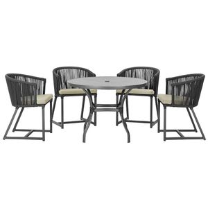 Mesa Com 4 Cadeiras E Noronha Estofado 7 Trama Original Preto