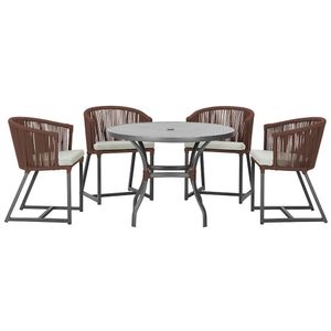 Mesa Com 4 Cadeiras E Noronha Estofado 3 Trama Original Marrom