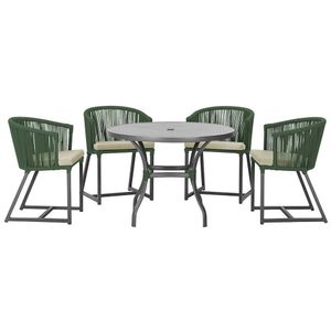 Mesa Com 4 Cadeiras E Noronha Estofado 7 Trama Original Verde