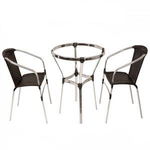 Conjunto Com 2 Cadeiras Floripa E Mesa Ascoli Trama Original Tabaco