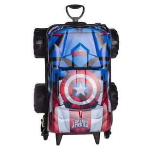 Mochila Rodinha Tripla Capitão América Monster Trucks 3d 3850im24