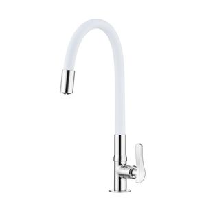 Torneira Lorenzetti Lorenflex 1177 W27 Com Bica Flexível De Bancada Branca Branco