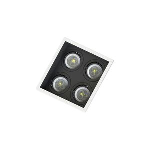 Spot Embutir Recuado Save Energy 4 Lâmpadas Branco-preto