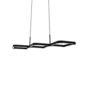 Lustre Pendente Newline Fit15 Diamond Pd15065 Led Bivolt Preto 3000k Luz Amarela