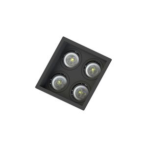 Spot Embutir Recuado Save Energy 4 Lâmpadas Bivolt Preto