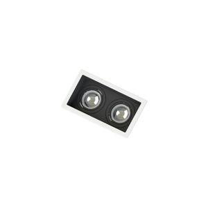 Spot Embutir Recuado Save Energy 2 Lâmpadas Mr11 Gu10 Bivolt Branco-preto
