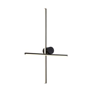 Arandela Nordecor Nien 40cm+60cm 20w Led Bivolt Preto 3000k Luz Amarela 2936
