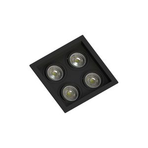 Spot Embutir Recuado Save Energy 4 Lâmpadas Mr16 Gu10 Bivolt Preto