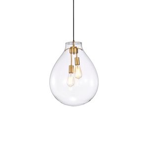 Lustre Pendente Skylight Tommy 3039 M E27 Bivolt Dourado-transparente Sky-3039tm