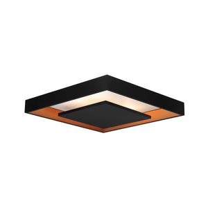 Plafon Newline New Picture 547 Led 60cm Bivolt Preto Dourado 3000k Luz Amarela