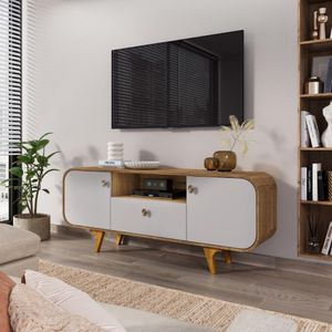 Estante Para Tv 55 Polegadas Sancho Cinamomo Off White