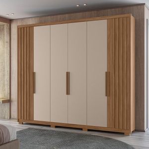 Guarda Roupa 3 Portas Fresado Mumbai Carvalho Fendi