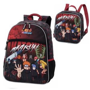 Kit Mochila E Lancheira Escolar Naruto Akatsuki Rising