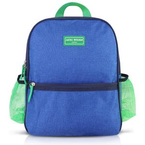 Kit Mochila Escolar Pote Para Lanche E Garrafa 460ml Infantil - Azul Verde