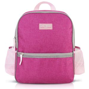 Kit Mochila Escolar Pote Para Lanche E Garrafa 460ml Infantil - Azul Rosa