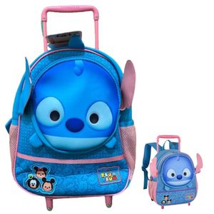 Mochila Escolar Infantil Com Alças Reforçadas Bolsa De Estudos Para Criança Stitch Tsum