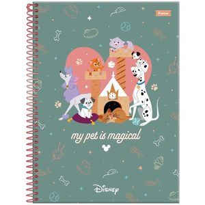 Caderno Espiral Capa Dura Universitário 1 Matéria Disney Pets 80 Folhas Foroni Estampa 4