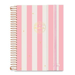 Caderno Espiral Colegial Criativo 1 Matéria Daydream 80 Folhas Aba E Elástico Cadersil Rosa