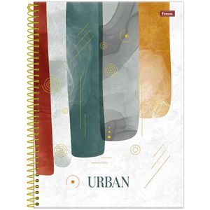 Caderno Espiral Capa Dura Universitário 10 Matérias Urban 160 Folhas Foroni Estampa 1