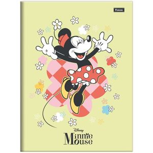 Caderno Brochura Capa Dura Universitário Disney Minnie Mouse 80 Folhas Foroni Verde