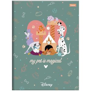 Caderno Brochura Capa Dura Universitário Disney Pets 80 Folhas Foroni Estampa 3