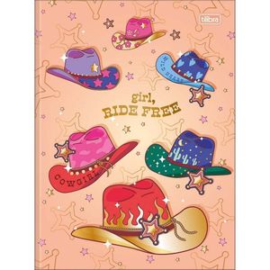 Caderno Brochura Capa Dura Universitário West Girl 80 Folhas Tilibra Laranja